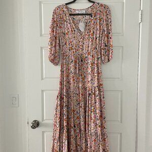 Petal & Pup | Kelda Dress | Floral Beige | Size M/6 NWT